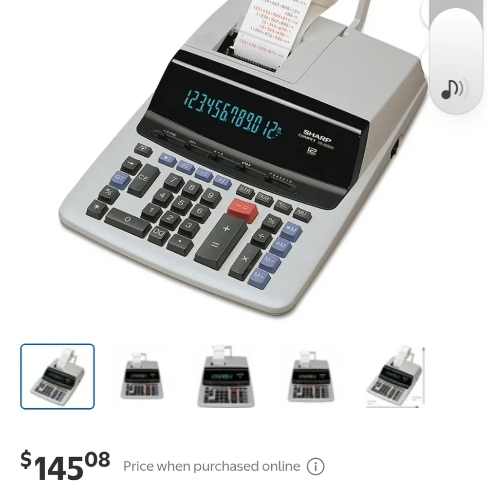 sharp compet vx-2652h desk top calculator with roll print capabilities